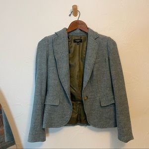 Green tweed wool blazer